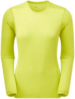 Montane T-Shirts & Baselayers-Womens Dart Lite Long Sleeve T-Shirt - Citrus Spring