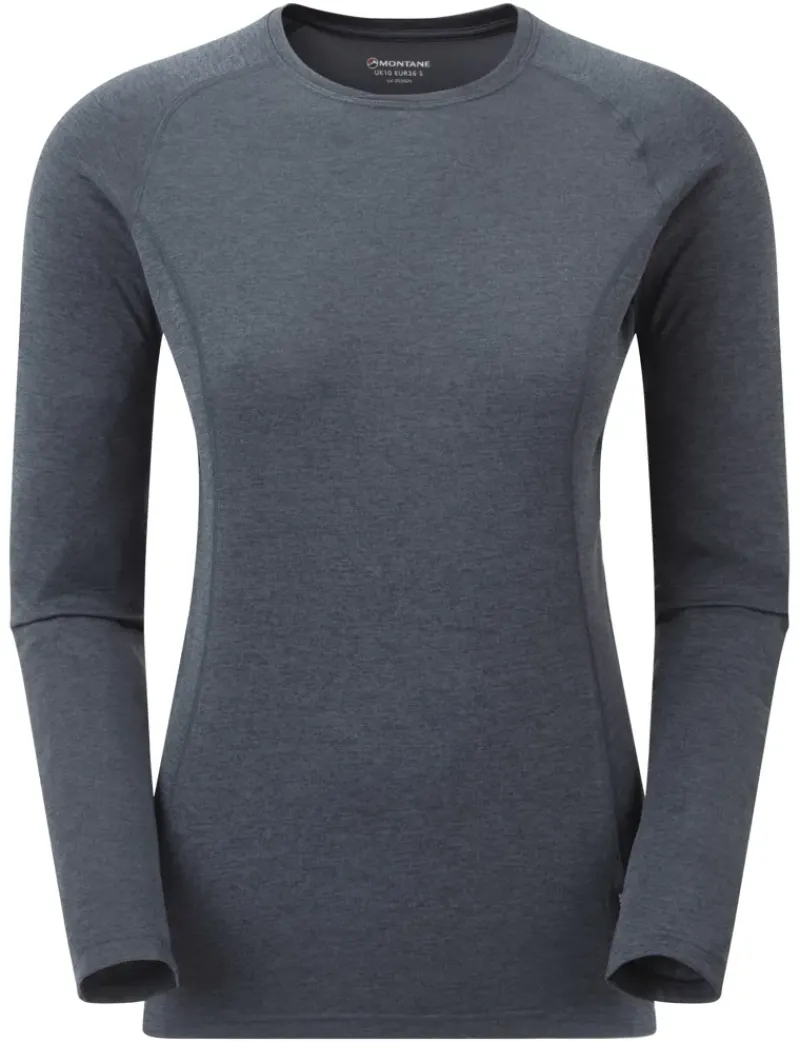 Montane T-Shirts & Baselayers-Womens Dart Long Sleeve T-Shirt - Eclipse Blue