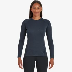 Montane T-Shirts & Baselayers-Womens Dart Long Sleeve T-Shirt - Eclipse Blue