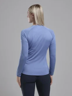 Montane T-Shirts & Baselayers-Womens Dart Long Sleeve T-Shirt - Cornflower
