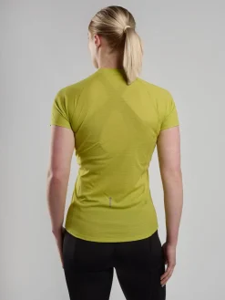 Montane T-Shirts & Baselayers-Womens Dart Nano Zip T-Shirt - Citrus Spring