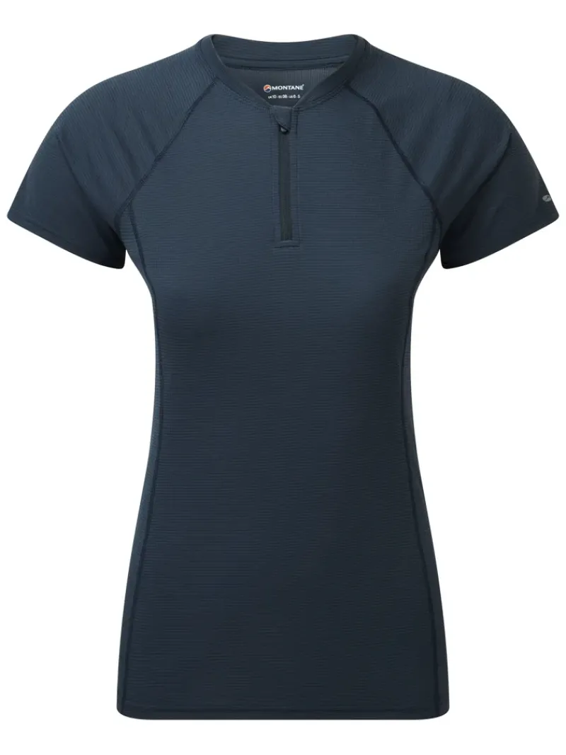 Montane T-Shirts & Baselayers-Womens Dart Nano Zip T-Shirt - Eclipse Blue