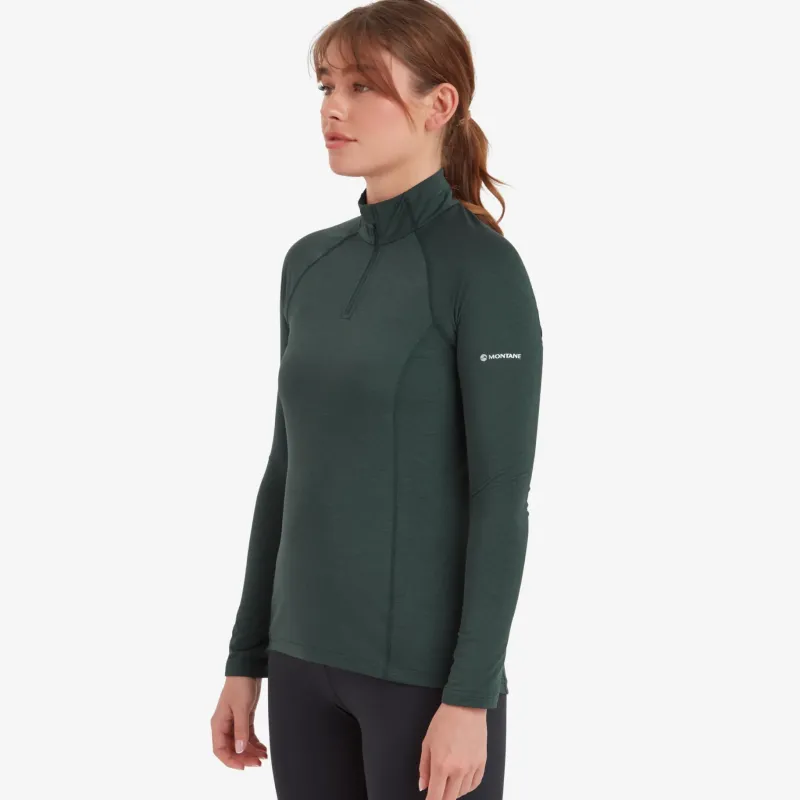 Montane T-Shirts & Baselayers-Womens Dart XT Zip Neck - Deep Forest