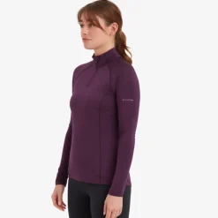 Montane T-Shirts & Baselayers-Womens Dart XT Zip Neck - Saskatoon Berry