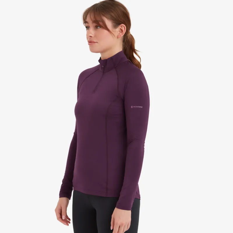 Montane T-Shirts & Baselayers-Womens Dart XT Zip Neck - Saskatoon Berry