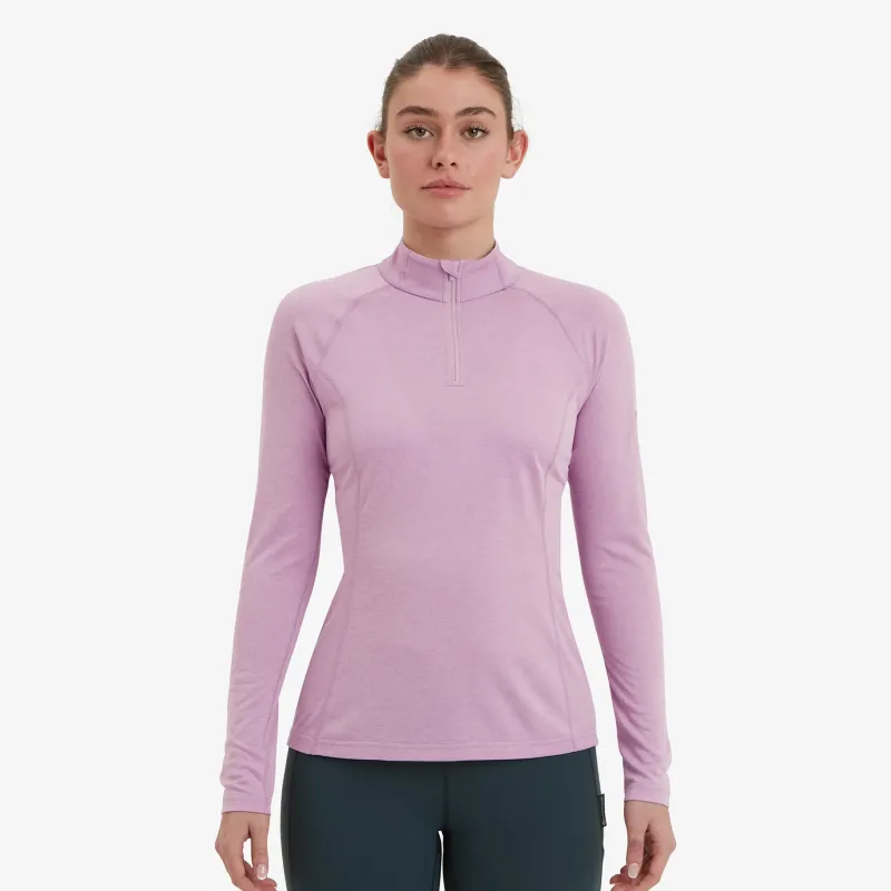 Montane T-Shirts & Baselayers-Womens Dart Zip Neck - Allium