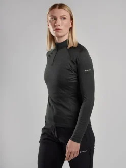 Montane T-Shirts & Baselayers-Womens Dart Zip Neck - Black