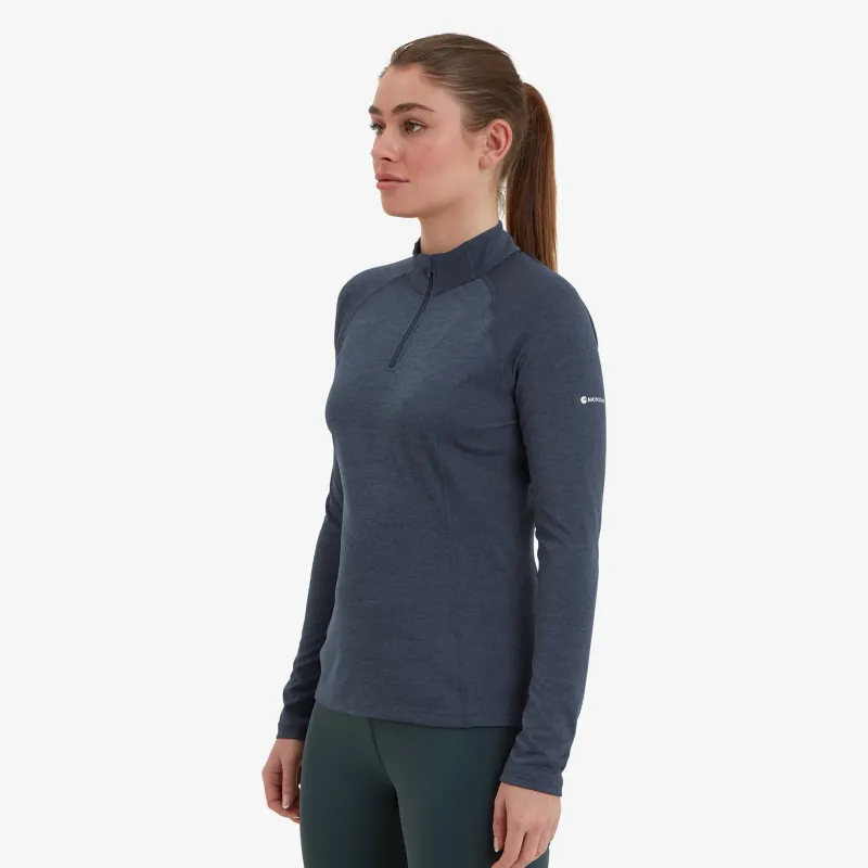Montane T-Shirts & Baselayers-Womens Dart Zip Neck - Eclipse Blue