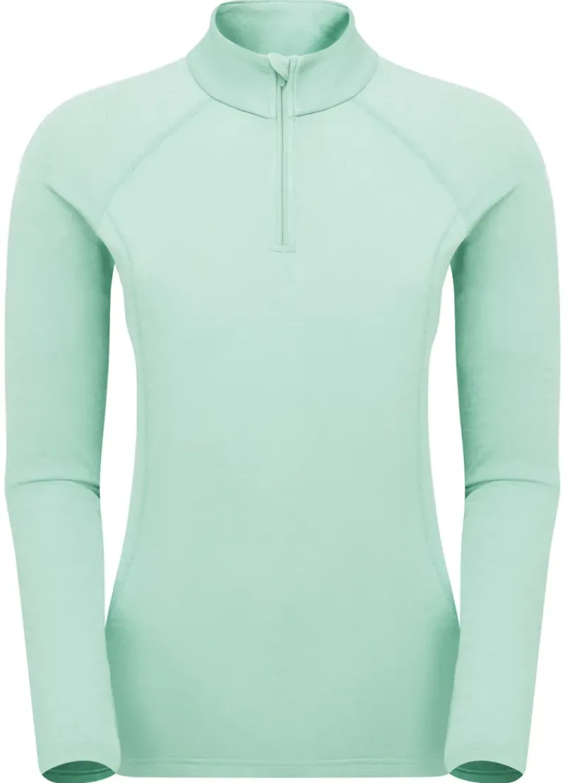 Montane T-Shirts & Baselayers-Womens Dart Zip Neck - Sea Mist