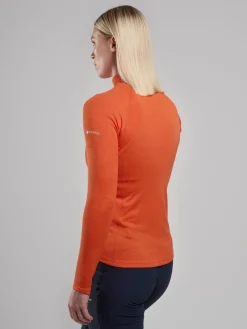 Montane T-Shirts & Baselayers-Womens Dart Zip Neck - Tigerlily