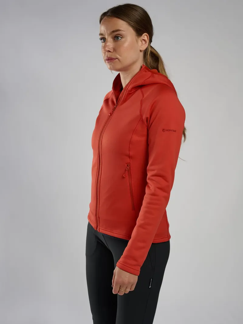 Montane Fleece & Mid Layer-Womens Fury Hoodie - Saffron Red