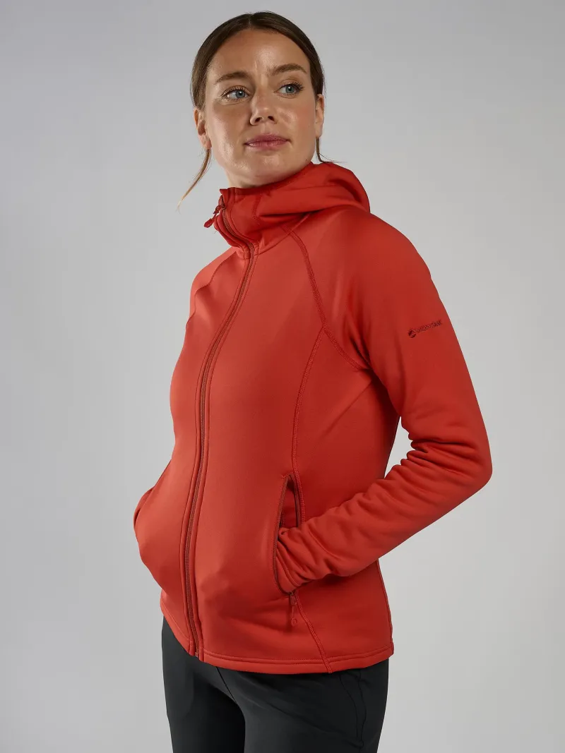 Montane Fleece & Mid Layer-Womens Fury Hoodie - Saffron Red