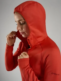 Montane Fleece & Mid Layer-Womens Fury Hoodie - Saffron Red