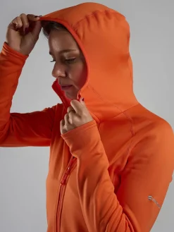 Montane Fleece & Mid Layer-Womens Fury Lite Hoodie - Tigerlily