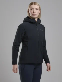 Montane Softshell Jackets-Womens Khamsin Hoodie - Black