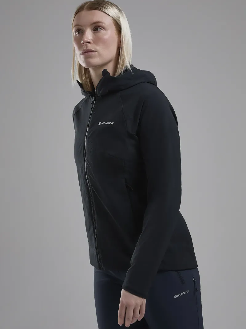 Montane Softshell Jackets-Womens Khamsin Hoodie - Black