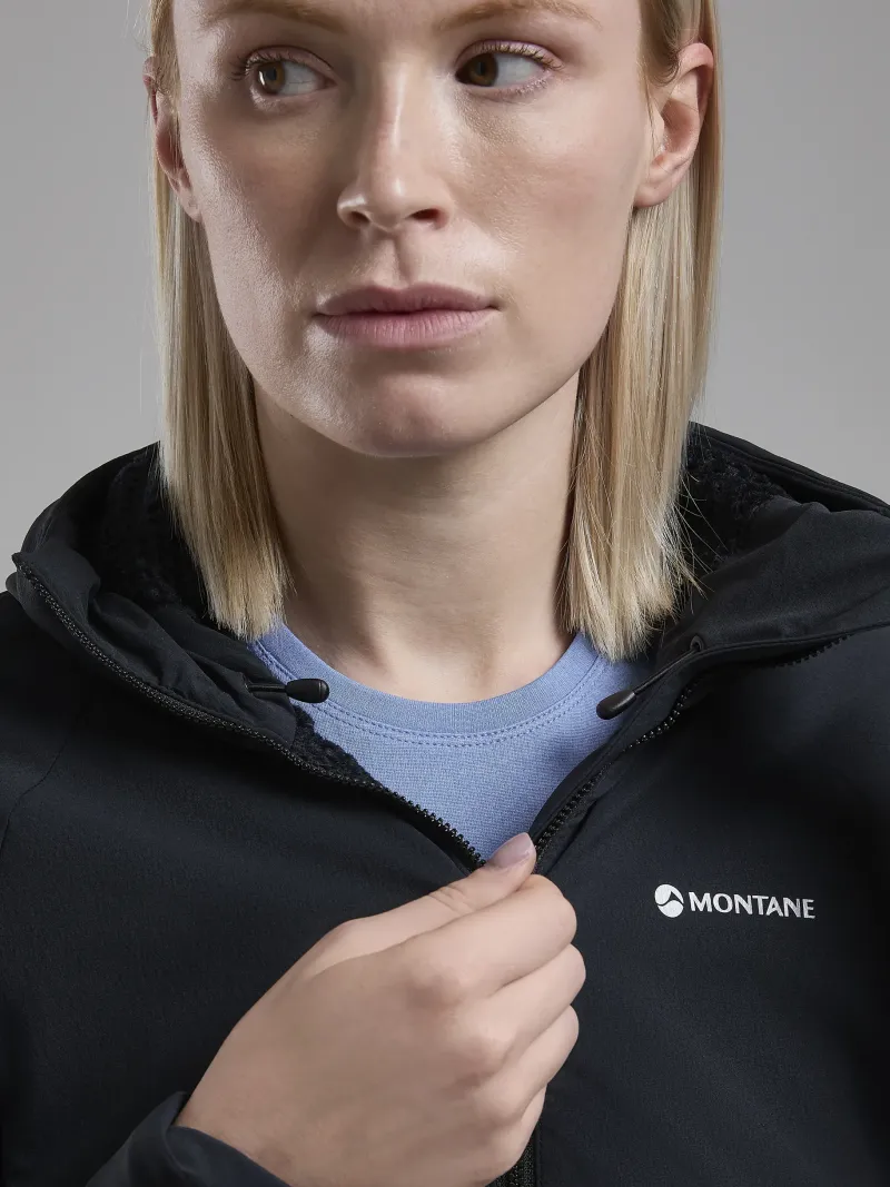 Montane Softshell Jackets-Womens Khamsin Hoodie - Black