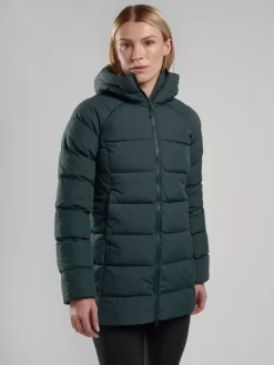Montane Insulated Jackets-Womens Tundra Hoodie - Deep Forest