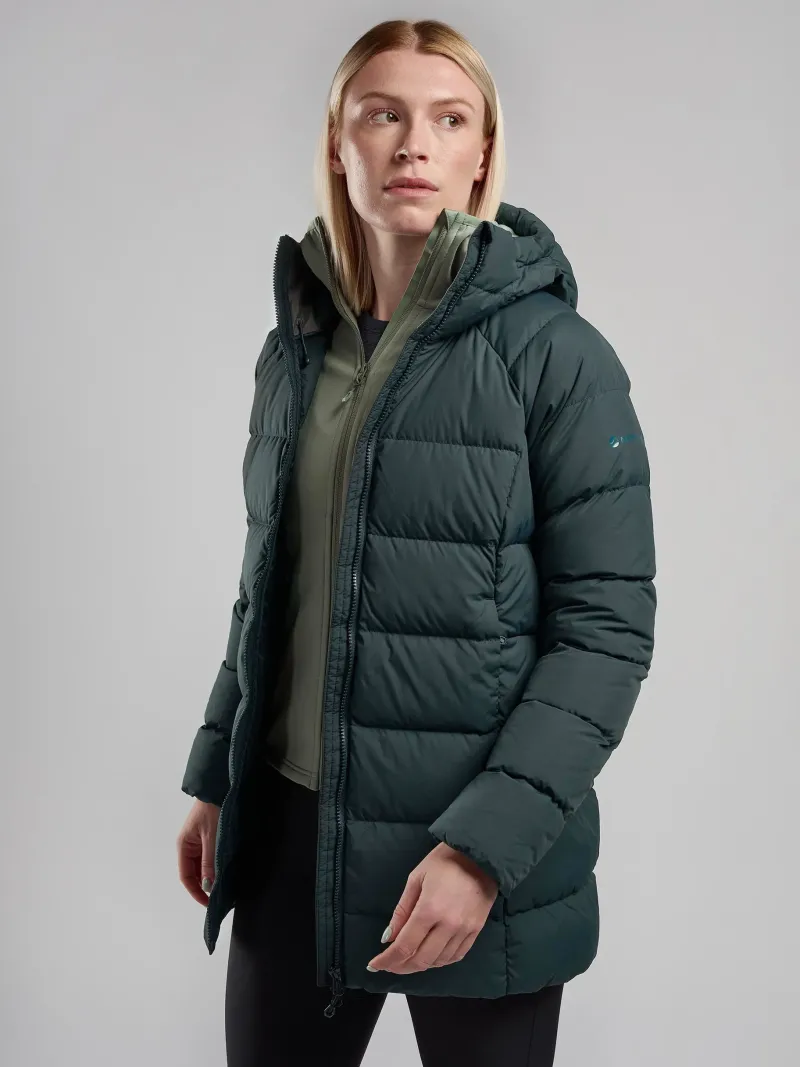 Montane Insulated Jackets-Womens Tundra Hoodie - Deep Forest