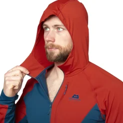 Mountain Equipment T-Shirts & Baselayers-Mens Aiguille Hooded Top - Dusk-Red Rock