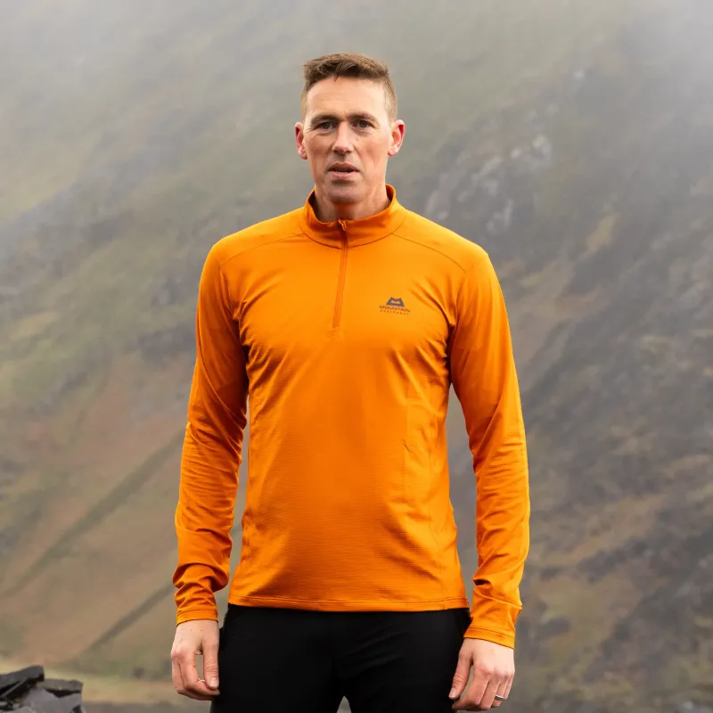 Mountain Equipment T-Shirts & Baselayers-Mens Cerrig LS Zip-T - Rust