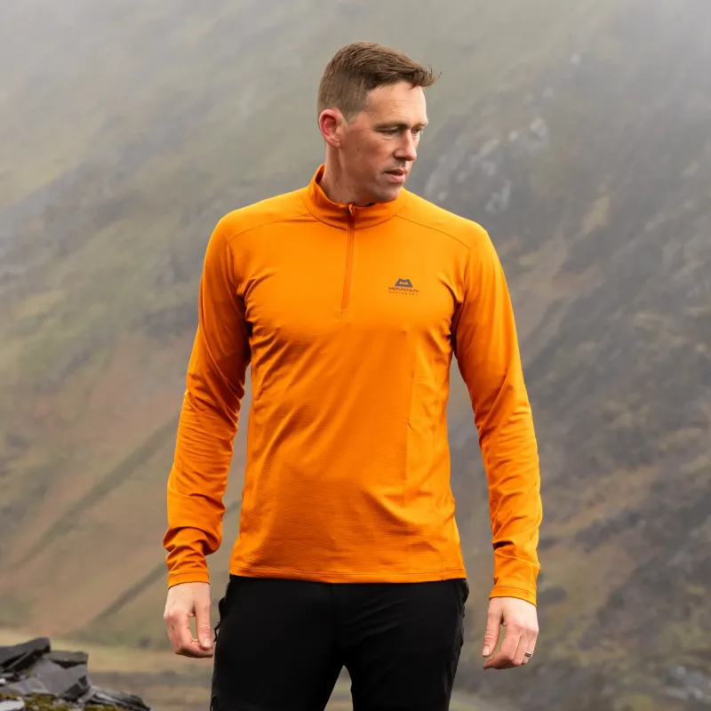 Mountain Equipment T-Shirts & Baselayers-Mens Cerrig LS Zip-T - Rust