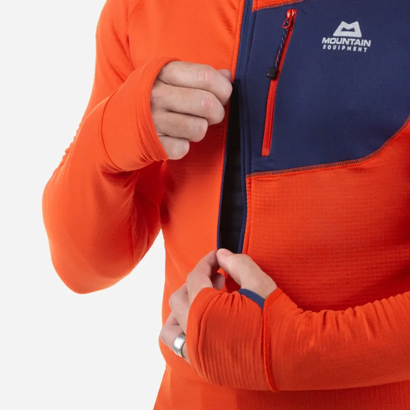 Mountain Equipment Fleece & Mid Layer-Mens Eclipse Hooded Zip-T - Magma-Medieval