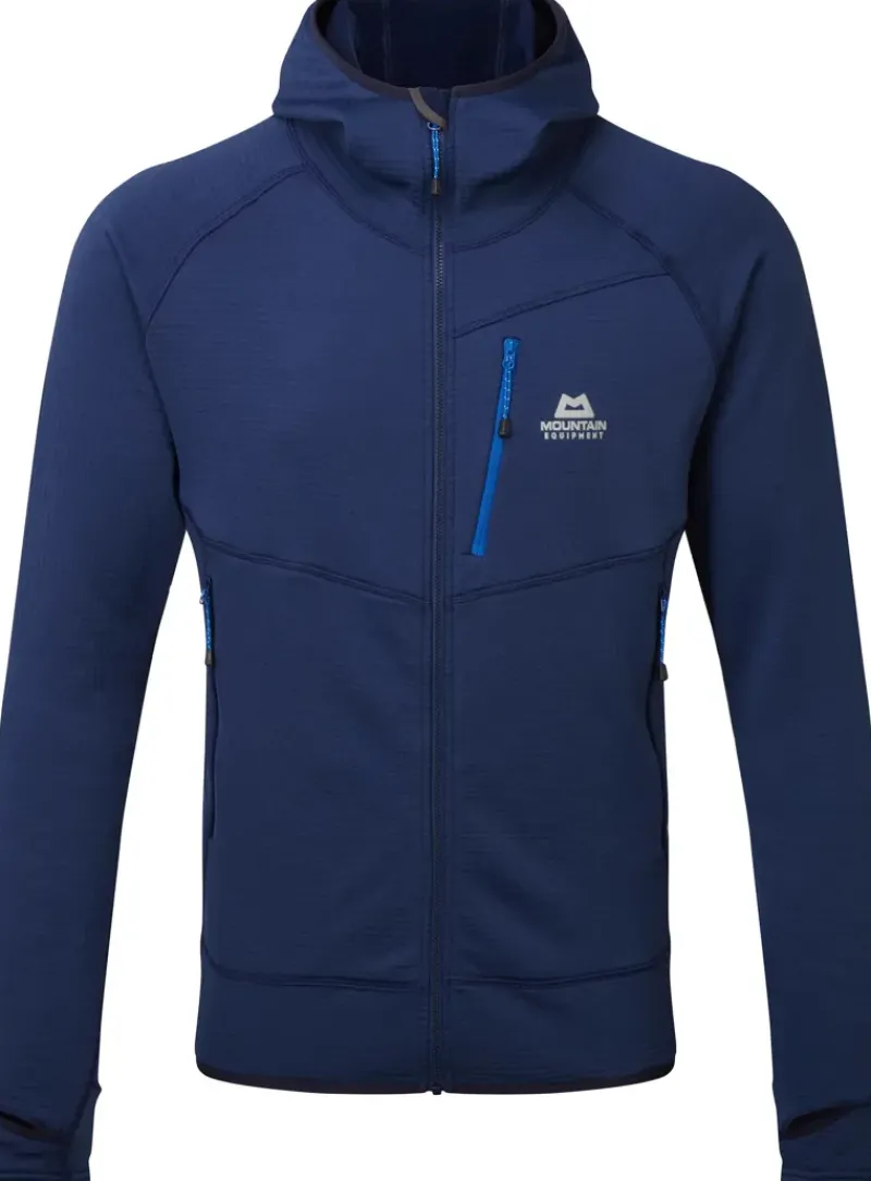 Mountain Equipment Fleece & Mid Layer-Mens Eclipse Hooded Jacket - Medieval Blue