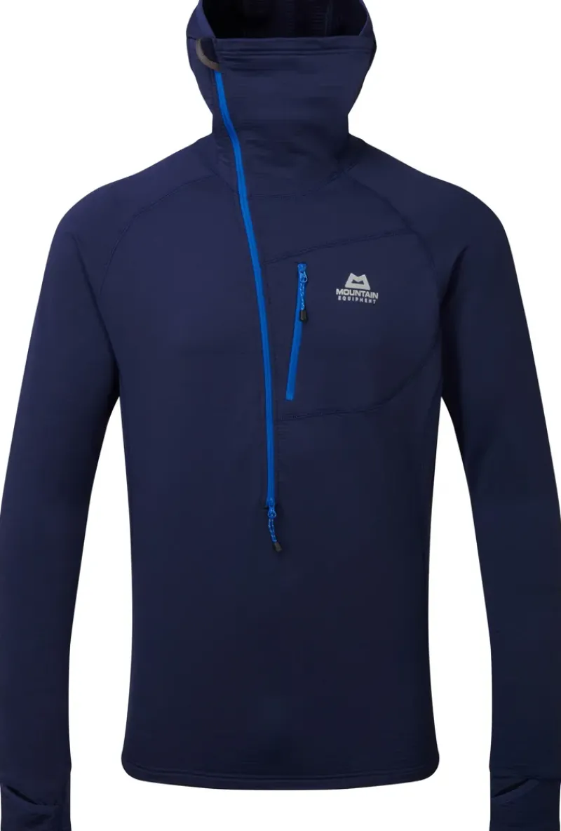 Mountain Equipment Fleece & Mid Layer-Mens Eclipse Hooded Zip-T - Medieval Blue