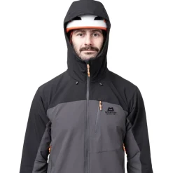 Mountain Equipment Softshell Jackets-Mens Frontier Jacket - Anvil Grey-Black