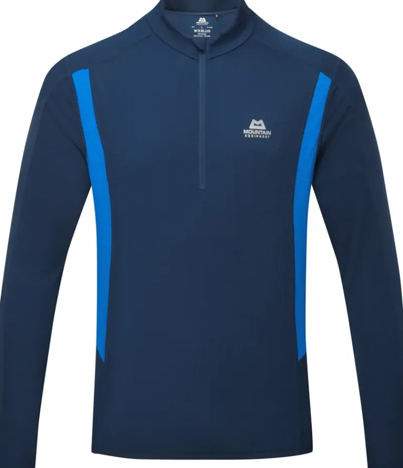 Mountain Equipment T-Shirts & Baselayers-Mens Ignis LS Zip Tee - Admiral-Atlantic