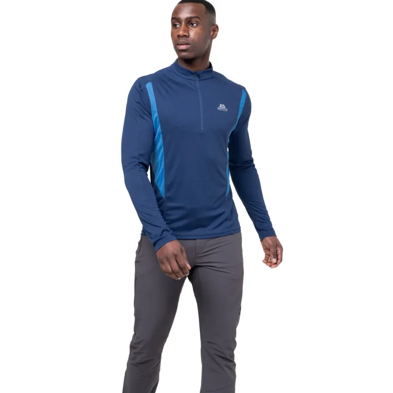 Mountain Equipment T-Shirts & Baselayers-Mens Ignis LS Zip Tee - Admiral-Atlantic