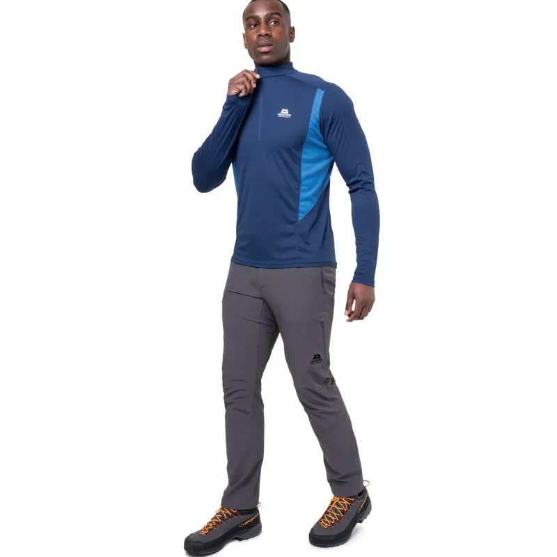 Mountain Equipment T-Shirts & Baselayers-Mens Ignis LS Zip Tee - Admiral-Atlantic