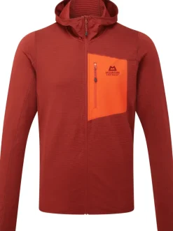 Mountain Equipment Fleece & Mid Layer-Mens Lumiko Hooded Jacket - Merlot-Cardinal