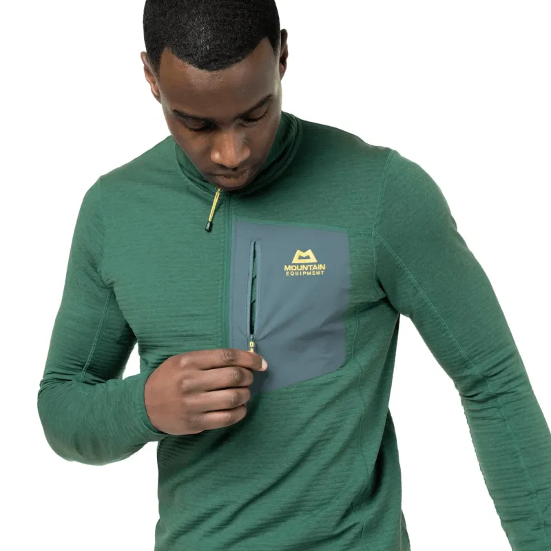 Mountain Equipment Fleece & Mid Layer-Mens Lumiko Zip-T Fleece - Fern-Ombre