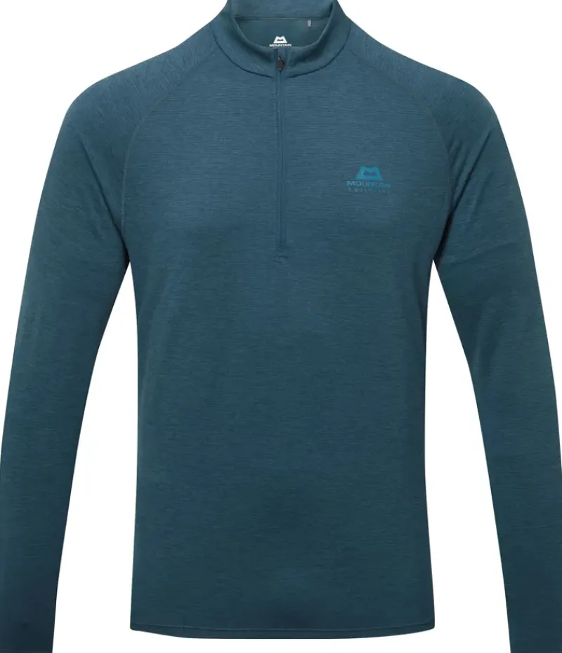 Mountain Equipment T-Shirts & Baselayers-Mens Nava LS Zip T - Majolica Blue