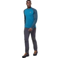 Mountain Equipment T-Shirts & Baselayers-Mens Nava LS Zip T - Majolica Blue