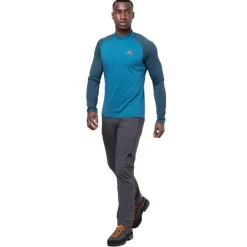 Mountain Equipment T-Shirts & Baselayers-Mens Nava LS Zip T - Majolica Blue
