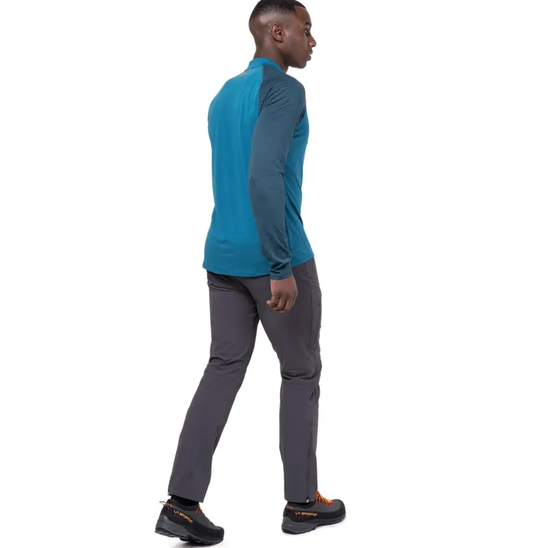 Mountain Equipment T-Shirts & Baselayers-Mens Nava LS Zip T - Majolica Blue
