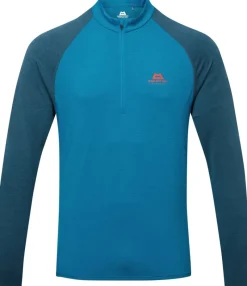 Mountain Equipment T-Shirts & Baselayers-Mens Nava LS Zip T - Mykonos-Majolica
