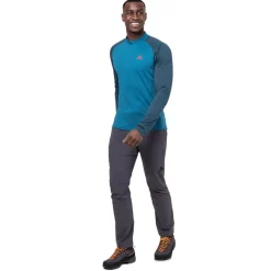 Mountain Equipment T-Shirts & Baselayers-Mens Nava LS Zip T - Mykonos-Majolica