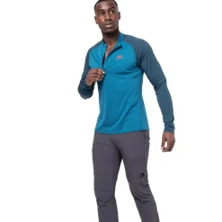 Mountain Equipment T-Shirts & Baselayers-Mens Nava LS Zip T - Mykonos-Majolica