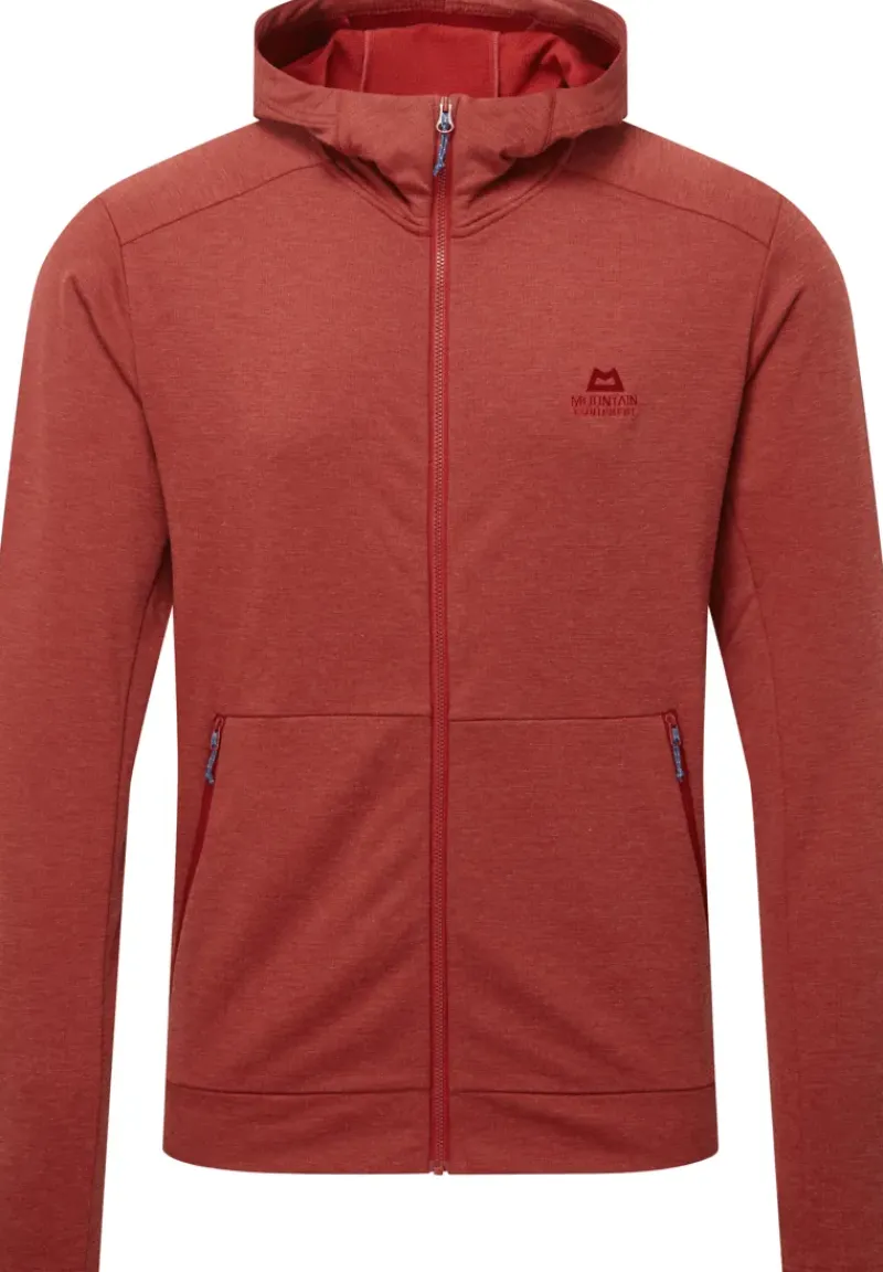 Mountain Equipment Fleece & Mid Layer-Mens Oracool Hooded Jacket - Merlot