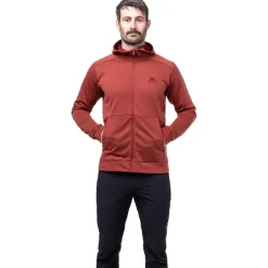 Mountain Equipment Fleece & Mid Layer-Mens Oracool Hooded Jacket - Merlot