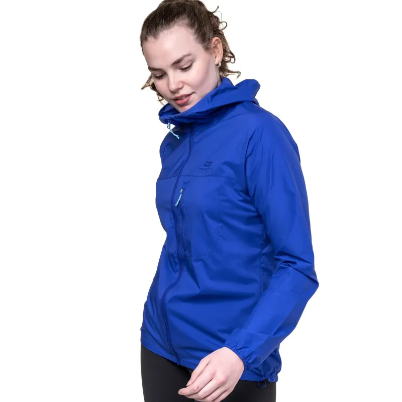 Mountain Equipment Softshell Jackets-Womens Aerofoil Hooded Jacket - Vivid Blue