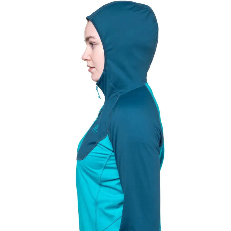 Mountain Equipment Fleece & Mid Layer-Womens Aiguille Hooded Top - Topaz-Majolica