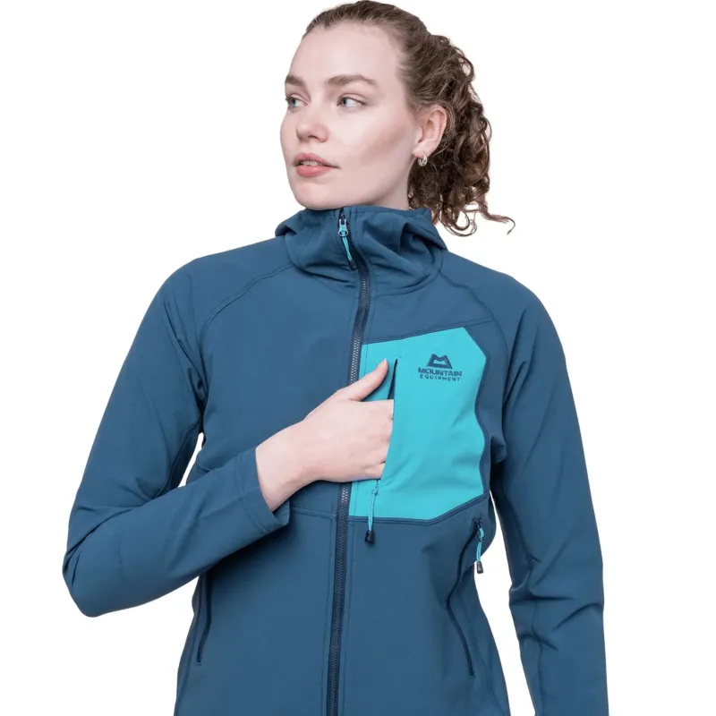 Mountain Equipment Softshell Jackets-Womens Arrow Hooded Jacket - Dusk-Topaz
