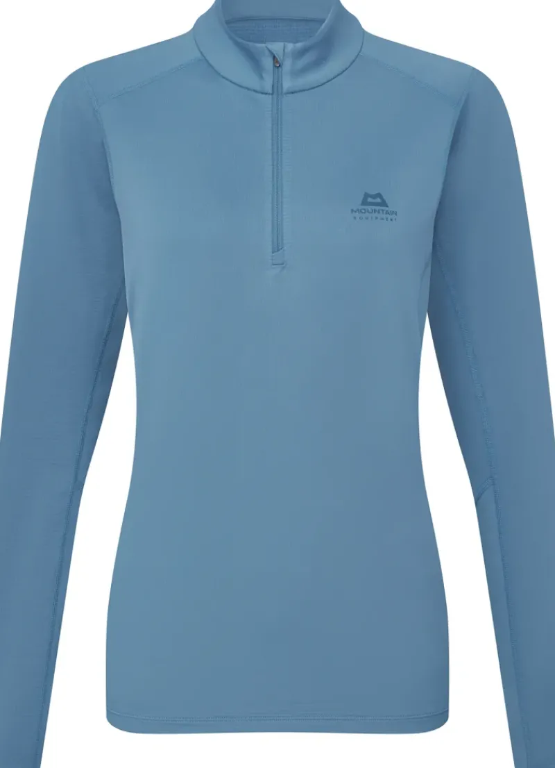 Mountain Equipment T-Shirts & Baselayers-Womens Cerrig LS Zip-T - Stellar Blue
