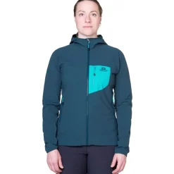 Mountain Equipment Softshell Jackets-Womens Echo Hooded Jacket - Majolica-Topaz