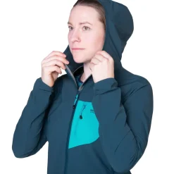 Mountain Equipment Softshell Jackets-Womens Echo Hooded Jacket - Majolica-Topaz